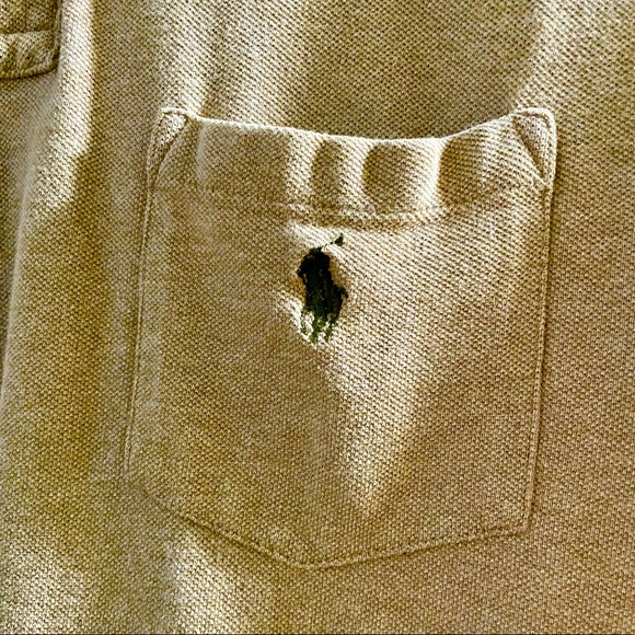 Khaki/Tan Polo by Ralph Lauren Pocket Polo Shirt - Picture 2 of 6